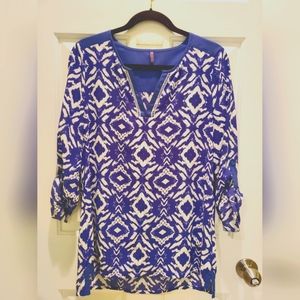 NYDJ Not Your Daughters Jeans Medium Blue Tunic Blouse